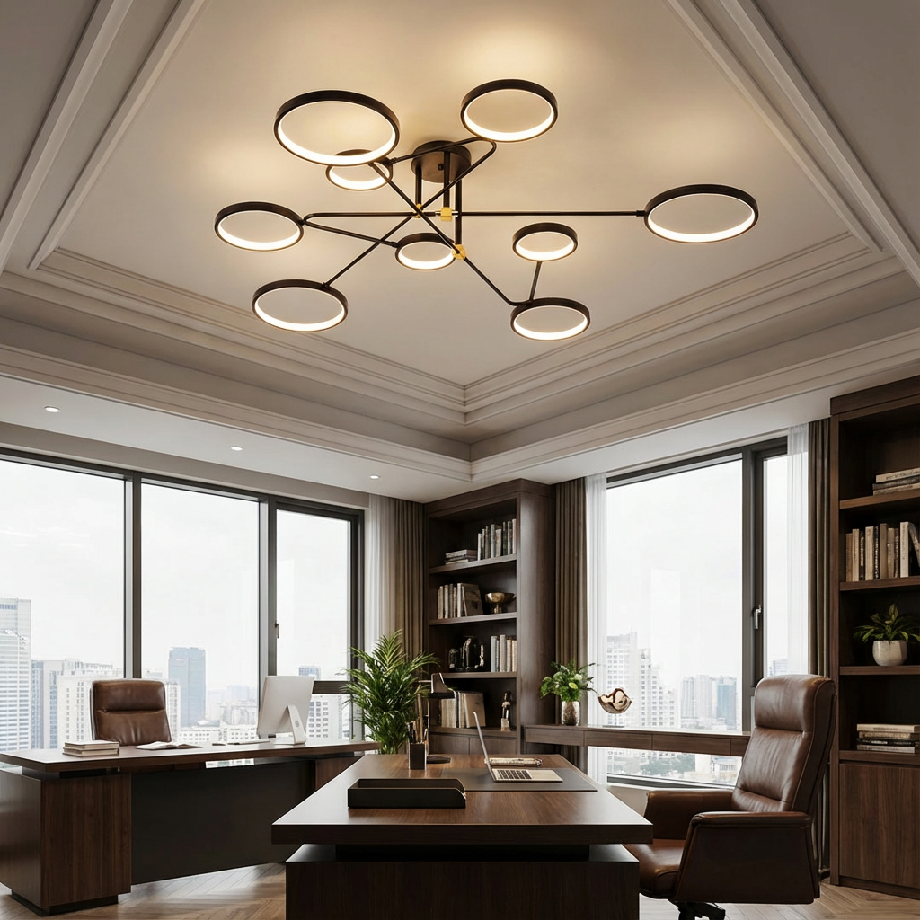 RingLumo LED-Kronleuchter mit verstellbarer Höhe – Pendelleuchte – Ansicht 7 von 7