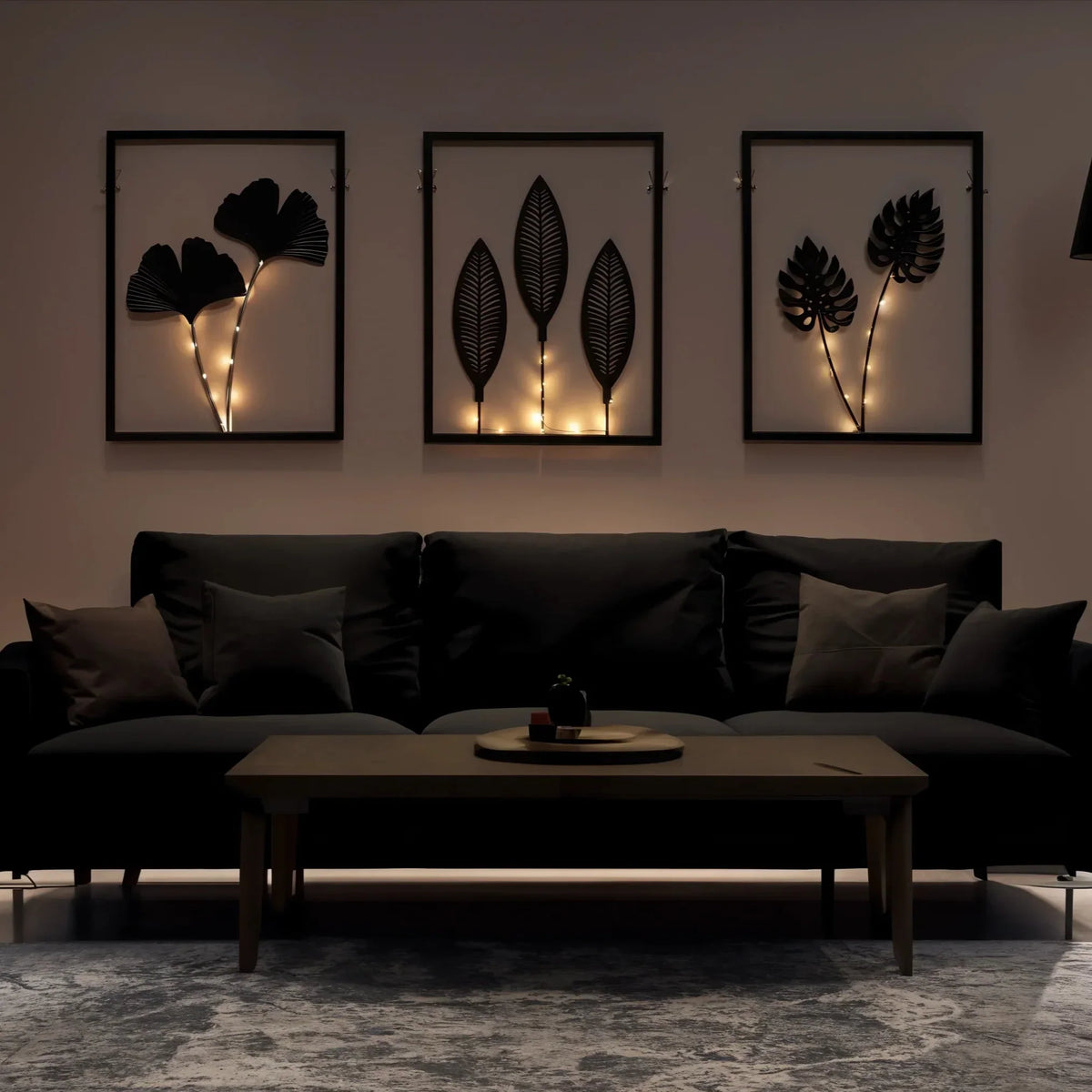 FoliaGlow LED-Lichtrahmen Set mit Blattdesign – Dekoleuchte – Ansicht 6 von 8
