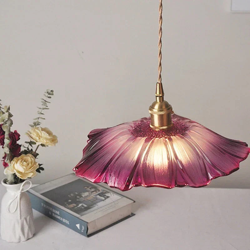FleurLux Blumenförmige Glas-Hängeleuchte – Pendelleuchte – Ansicht 2 von 8