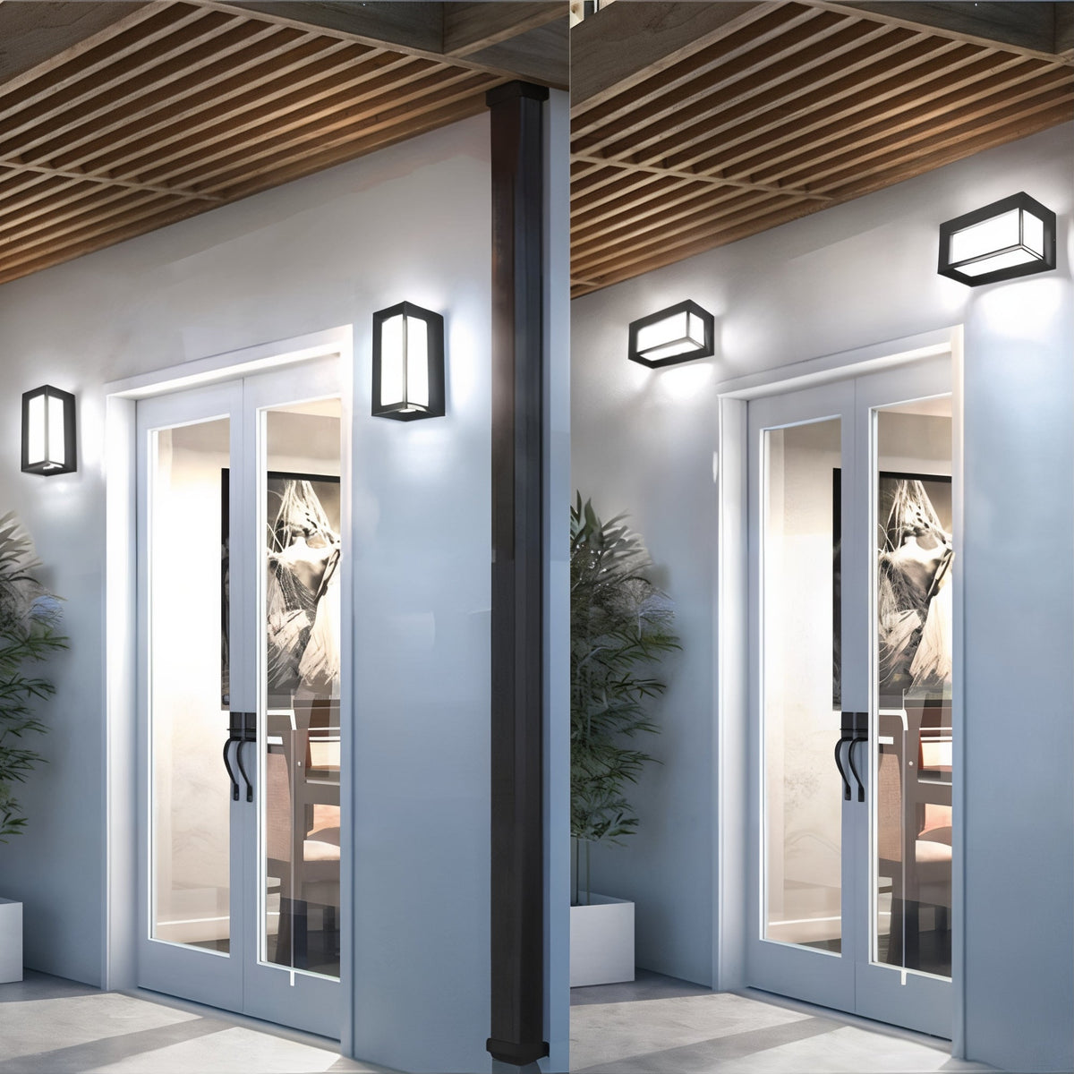NoirArc LED Außenwandleuchte in Schwarz – Ansicht 6 von 7