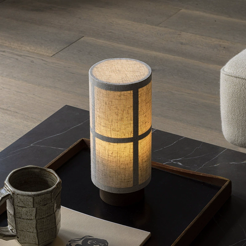 ZenLumi Tischlampe im Japan-Stil mit Leinenschirm – Tischleuchte