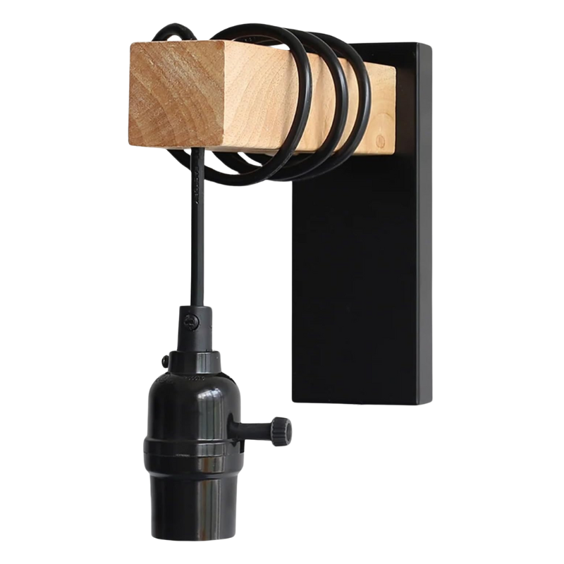 OakForge Wandleuchte aus Holz & Metall – Ansicht 6 von 7