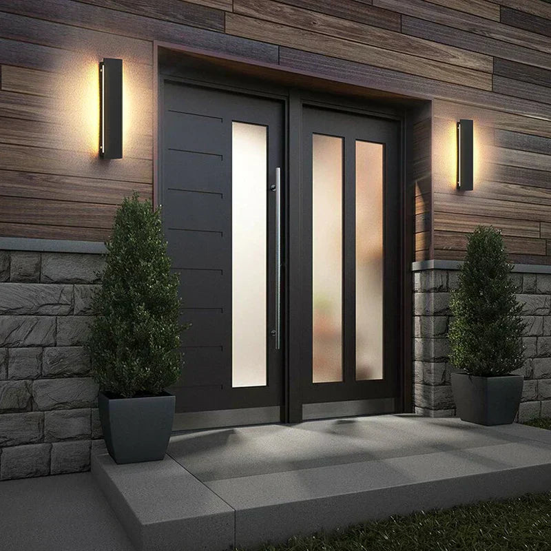 GlareLux Moderne LED-Außenwandleuchte aus Aluminium – Ansicht 2 von 6