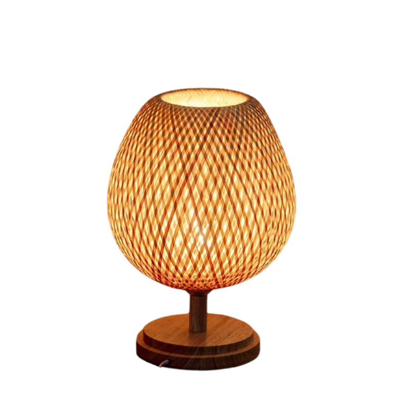 CasaBamboo Vintage Bambus-Tischlampe für Wohnzimmer – Tischleuchte – Ansicht 2 von 23