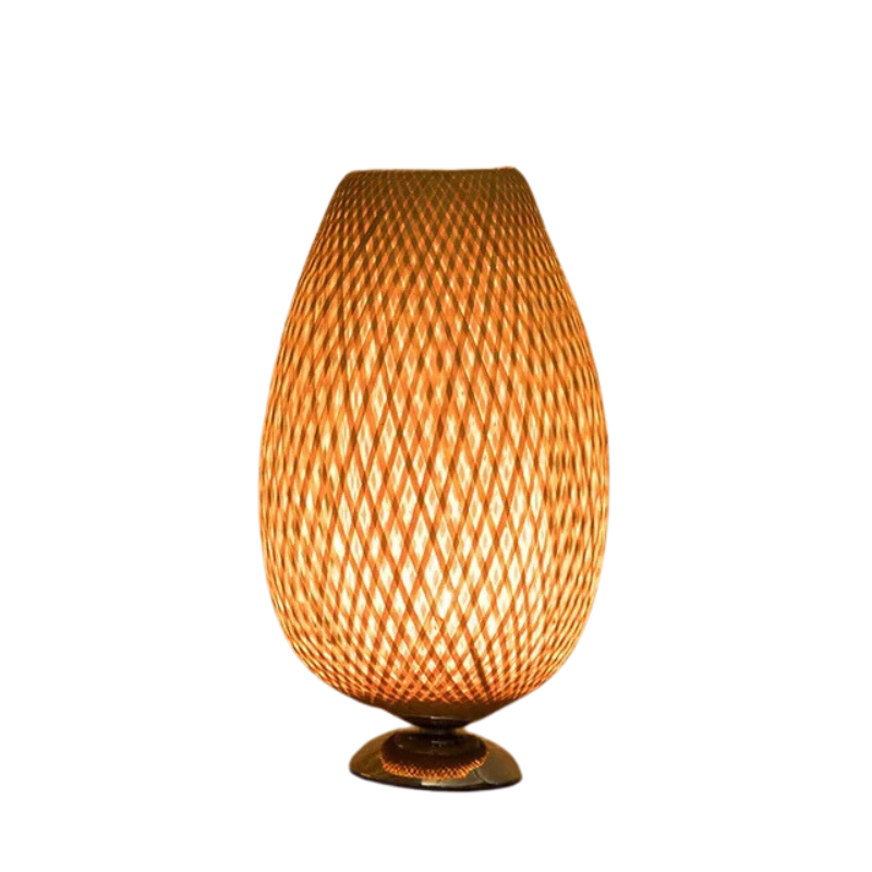 CasaBamboo Vintage Bambus-Tischlampe für Wohnzimmer – Tischleuchte – Ansicht 5 von 23