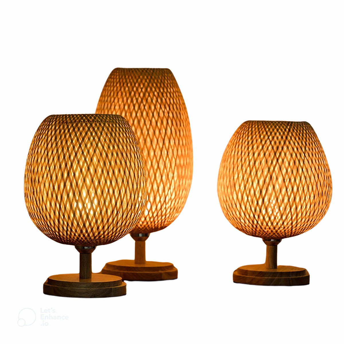 CasaBamboo Vintage Bambus-Tischlampe für Wohnzimmer – Tischleuchte – Ansicht 6 von 23