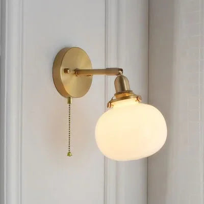 HestaPoint Wandleuchte mit Zugschalter aus Glas und Eisen – Ansicht 12 von 35