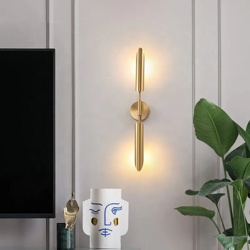 AureoWall Goldene LED-Wandleuchte für Wohnzimmer – Ansicht 2 von 15