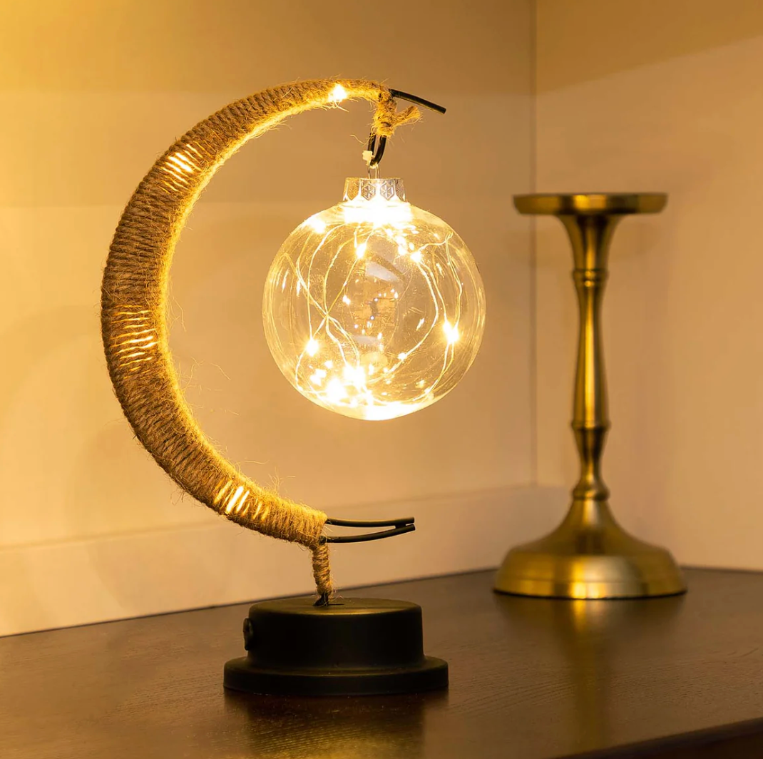 Luna Kabellose LED-Kugelleuchte – kabellose Tischleuchte aus Stoff – Ansicht 5 von 6