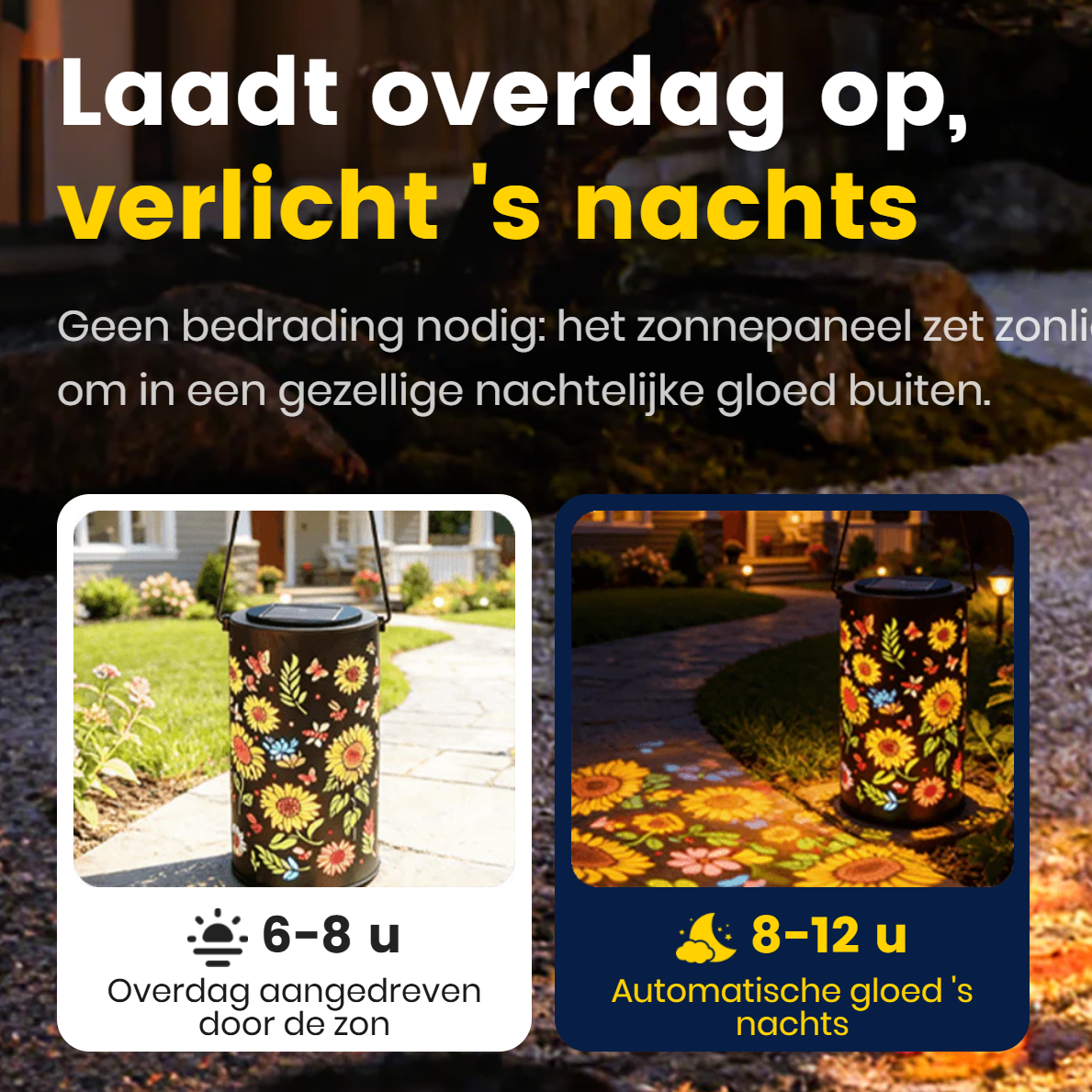 VerdaLux Kabellose Solarlampe im Blätterdesign für den Garten – Solarleuchte – Ansicht 3 von 12