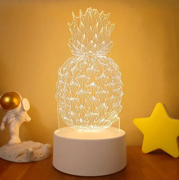 AnanasGlow 3D-Ananas LED-Nachtlicht – Ansicht 2 von 4