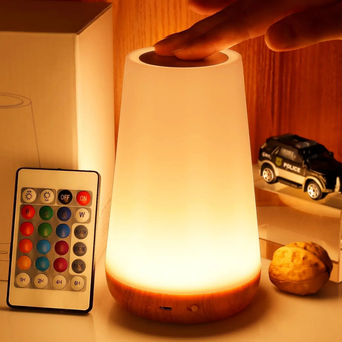 AmbiGlow RGB-Nachtlicht mit Fernbedienung aus Stoff – Ansicht 2 von 6