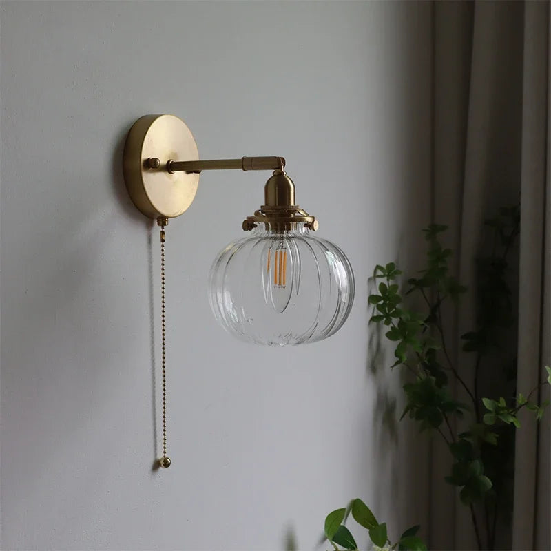 HestaPoint Wandleuchte mit Zugschalter aus Glas und Eisen – Ansicht 6 von 35