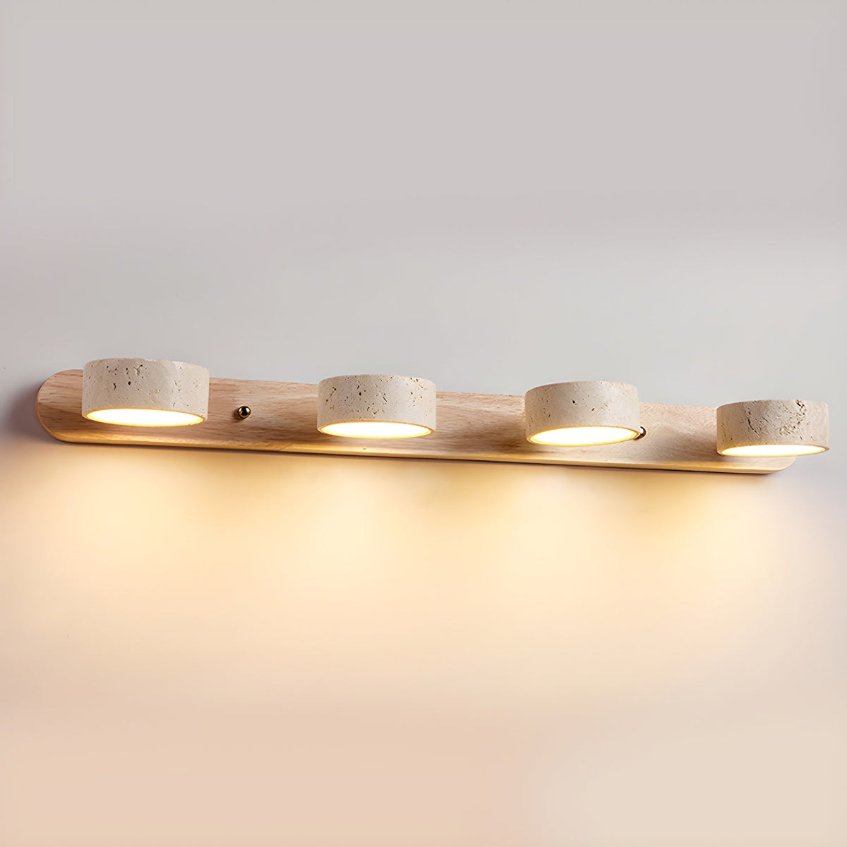 Duolith Doppelarm Wandleuchte in Travertin-Optik – Ansicht 3 von 24