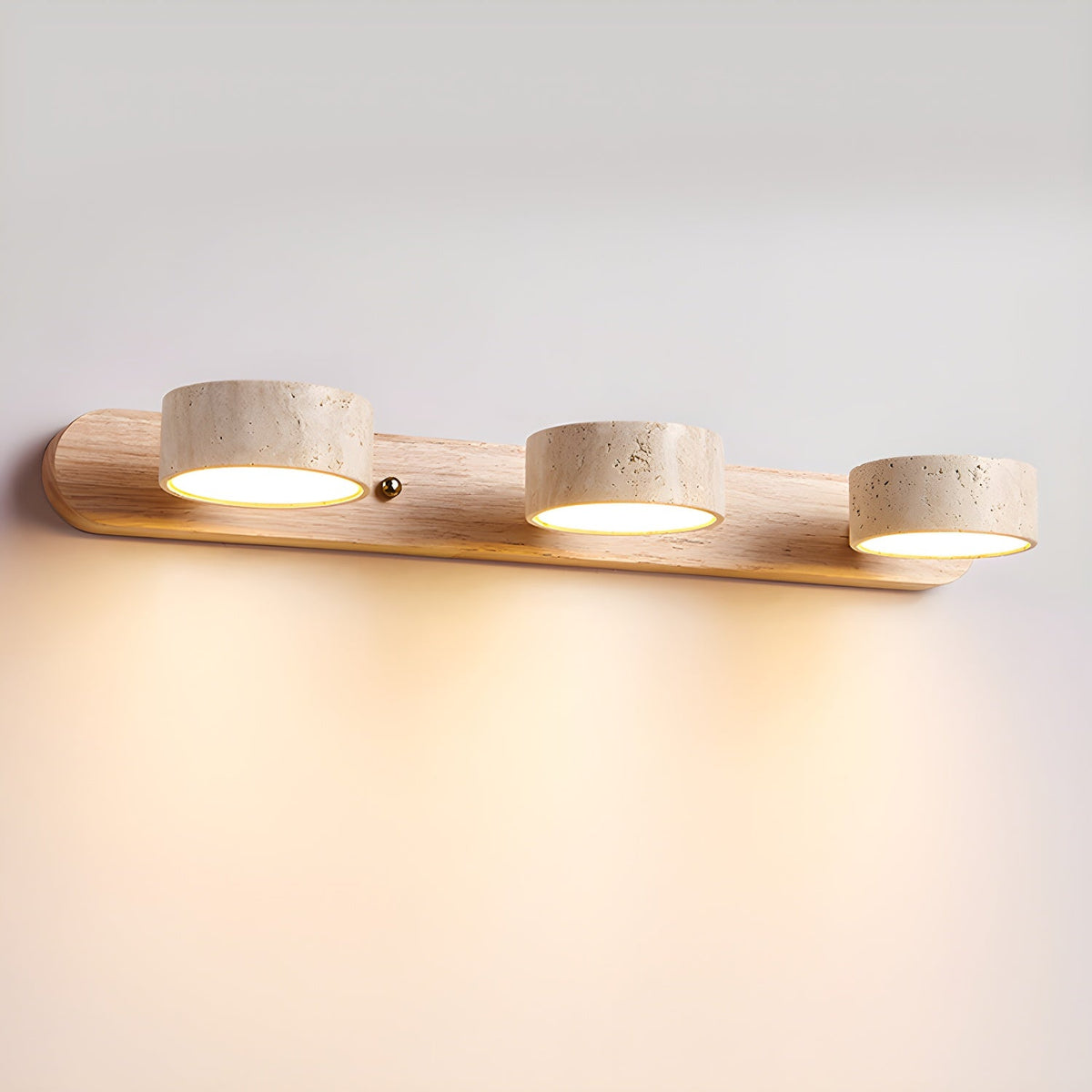 Duolith Doppelarm Wandleuchte in Travertin-Optik – Ansicht 4 von 24