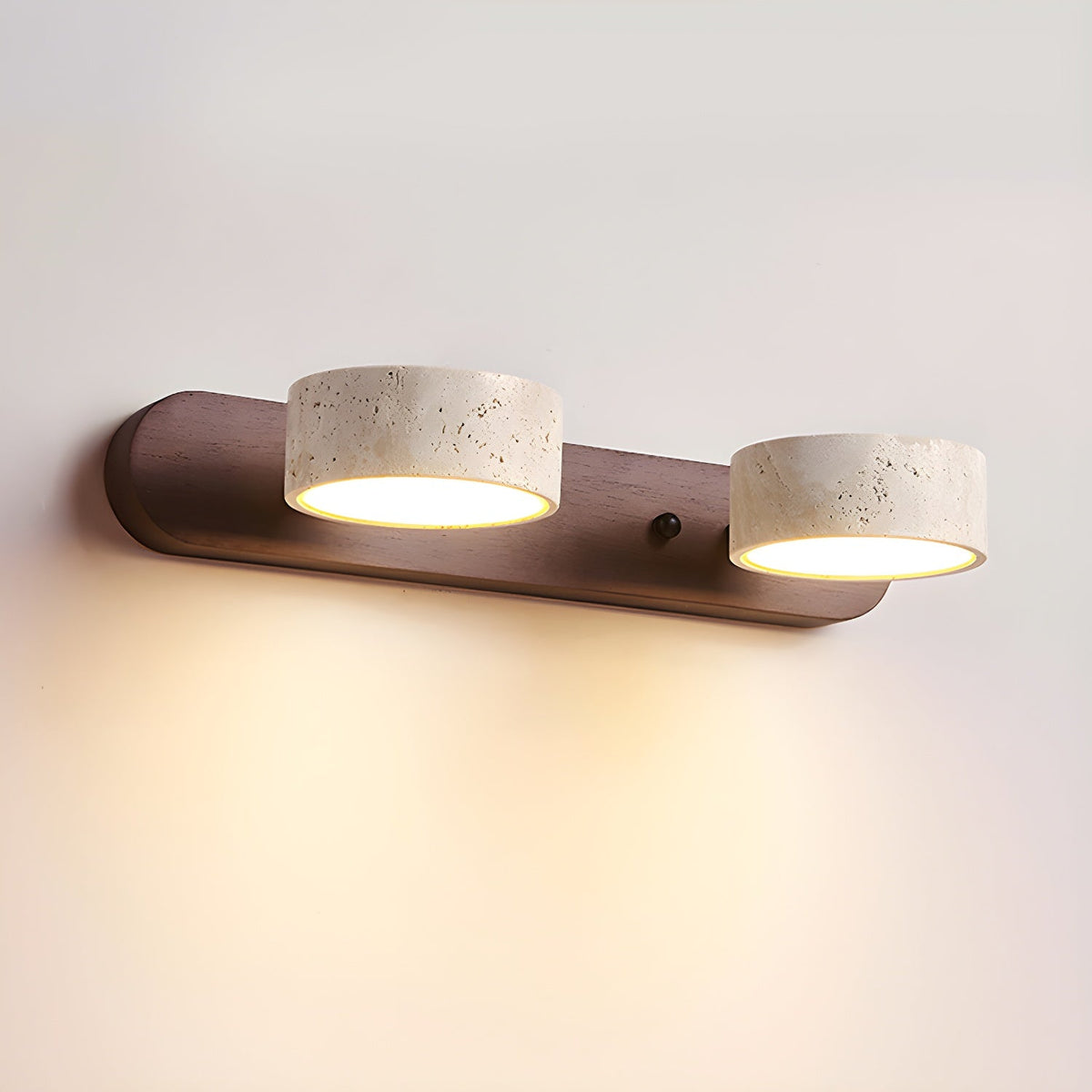Duolith Doppelarm Wandleuchte in Travertin-Optik – Ansicht 6 von 24