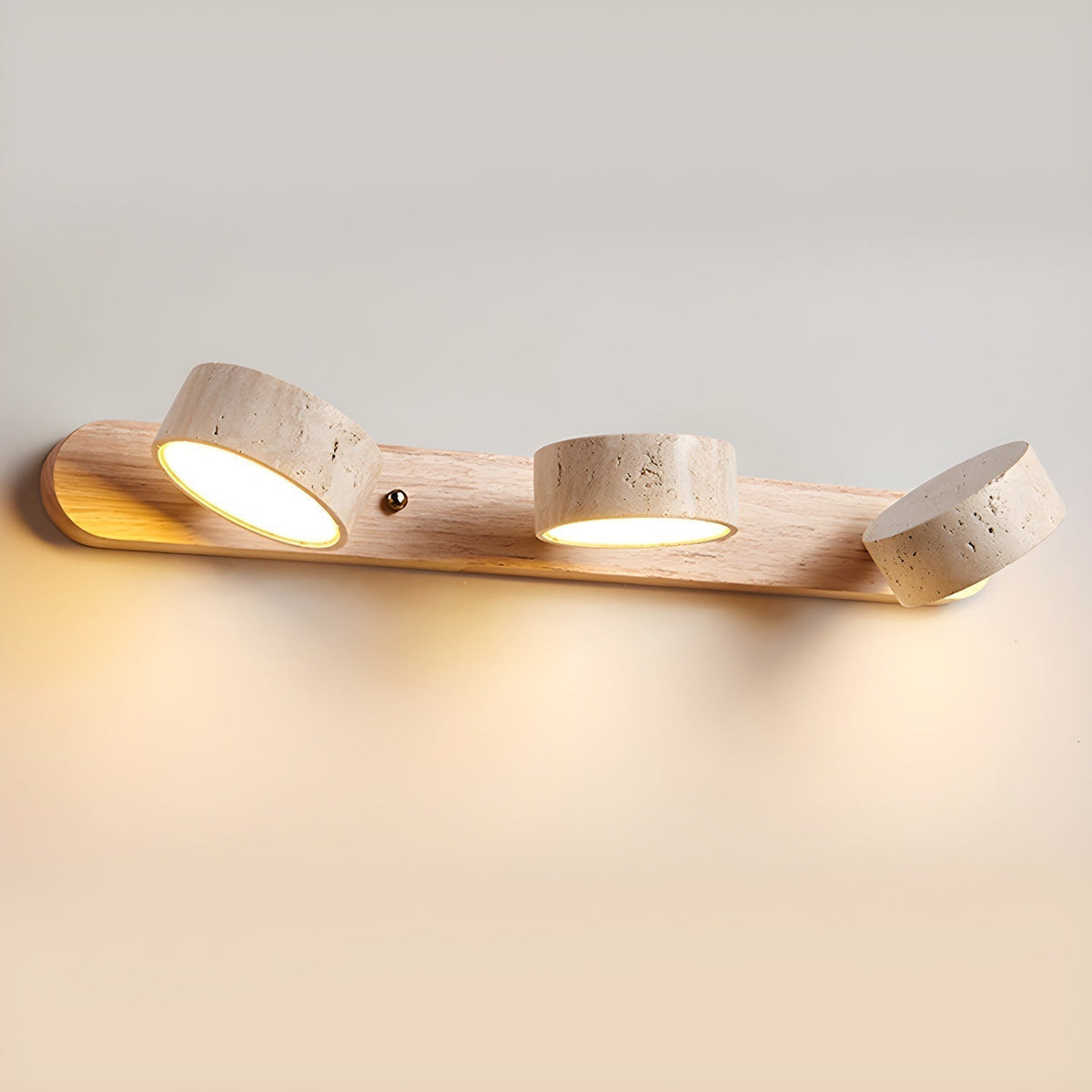 Duolith Doppelarm Wandleuchte in Travertin-Optik – Ansicht 14 von 24