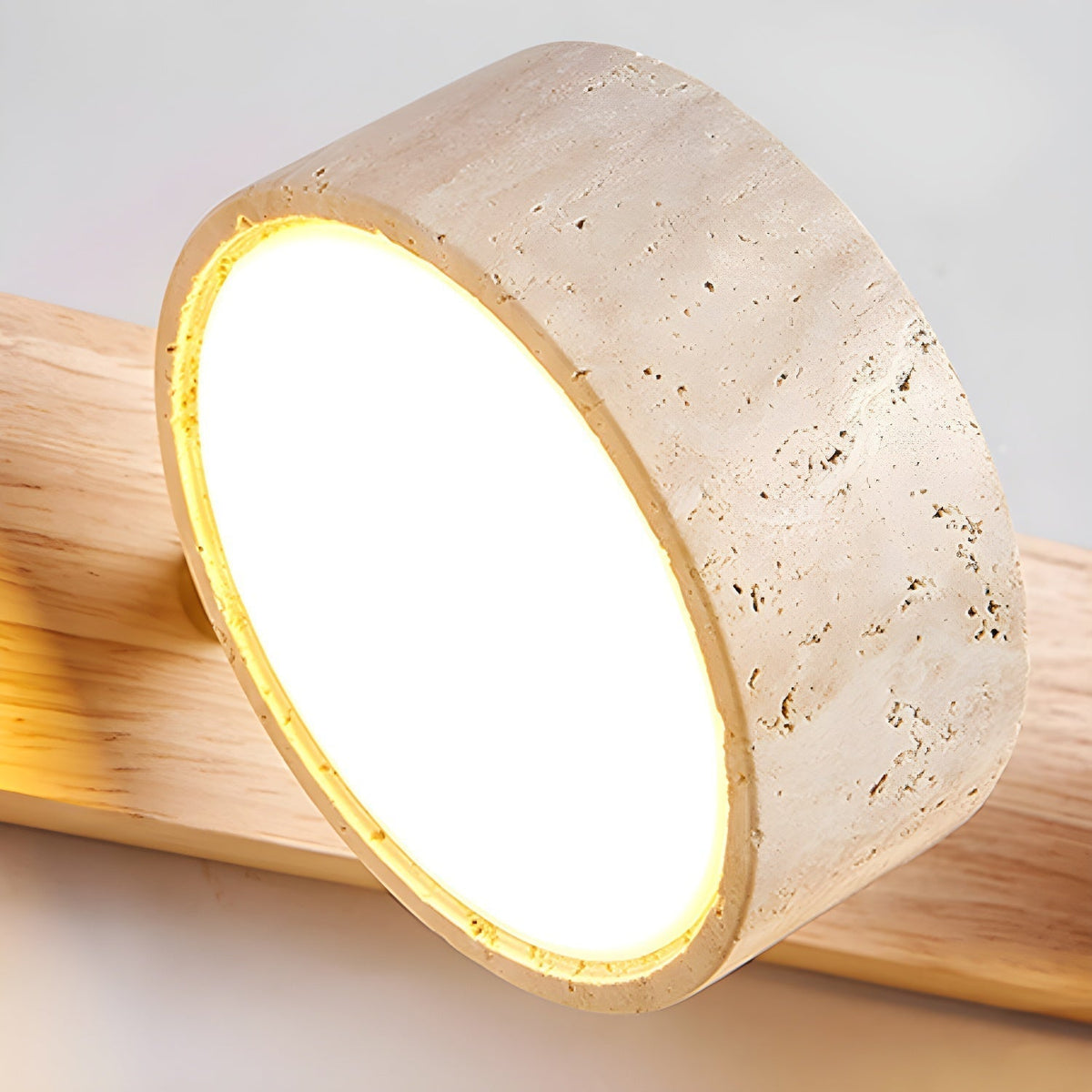 Duolith Doppelarm Wandleuchte in Travertin-Optik – Ansicht 15 von 24