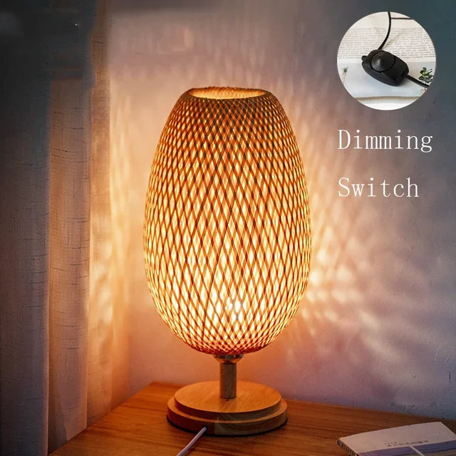 CasaBamboo Vintage Bambus-Tischlampe für Wohnzimmer – Tischleuchte – Ansicht 12 von 23