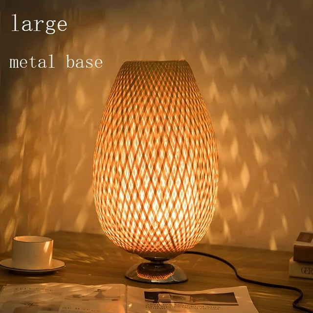 CasaBamboo Vintage Bambus-Tischlampe für Wohnzimmer – Tischleuchte – Ansicht 14 von 23