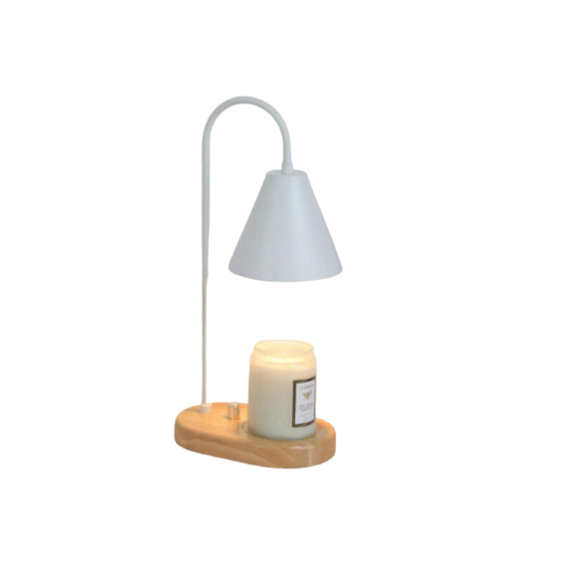 AromaGlow Wachsschmelzlampe aus Eichenholz mit Dimmfunktion – LED-Kerzen – Ansicht 4 von 9