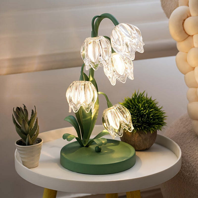 Bloomora Art Deco LED-Tischleuchte mit Blumendesign – Ansicht 4 von 13