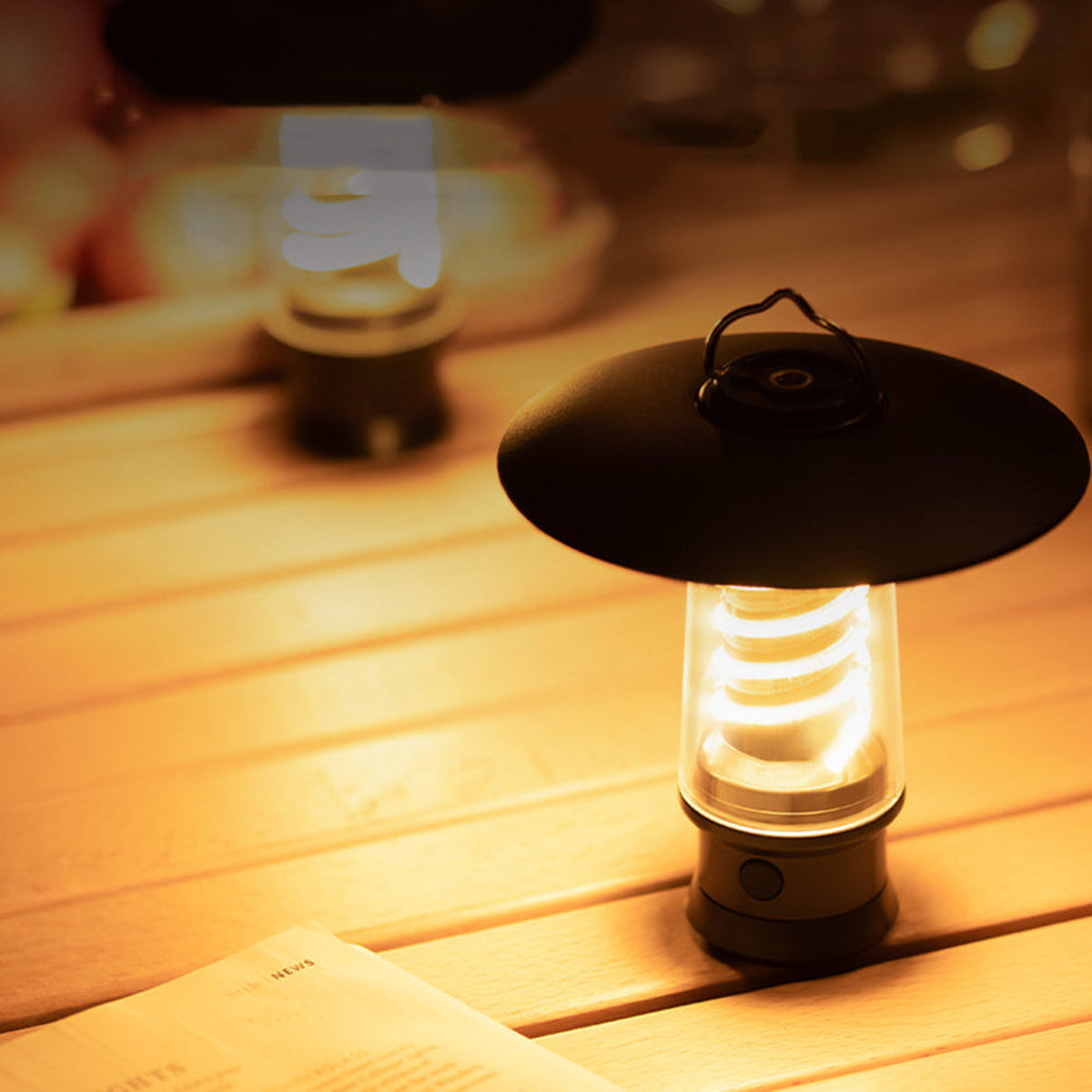TerraGlow Wiederaufladbare LED-Campinglaterne mit USB-Akku – Gartenleuchte – Ansicht 7 von 7