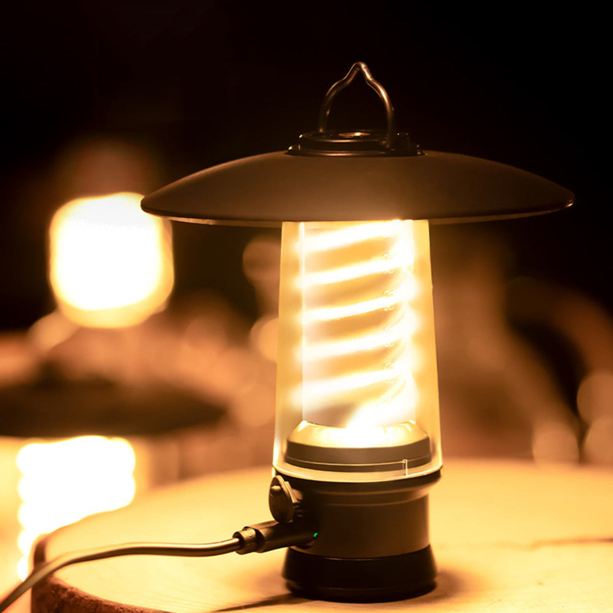 TerraGlow Wiederaufladbare LED-Campinglaterne mit USB-Akku – Gartenleuchte – Ansicht 3 von 7