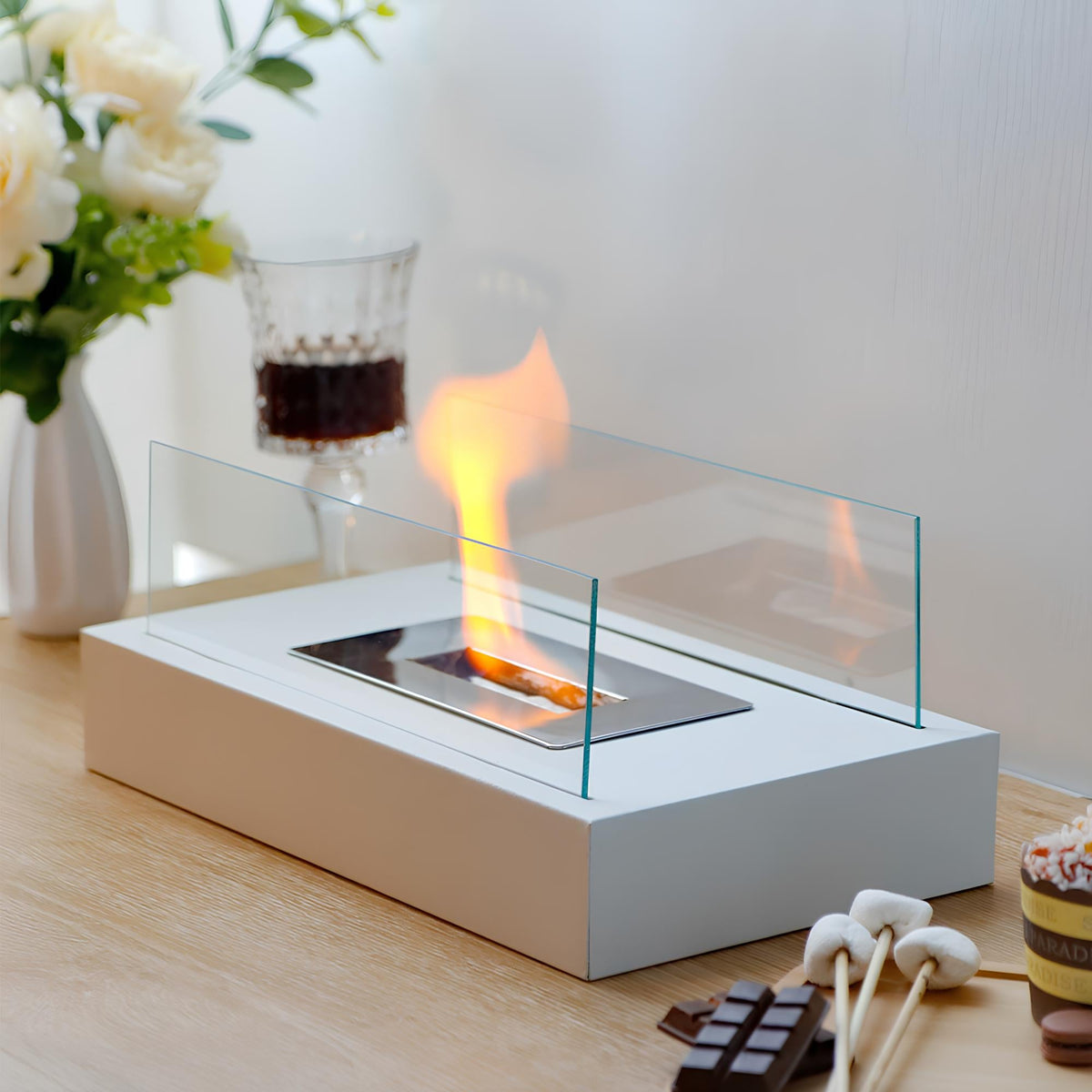 Ardeva Bioethanol Tischkamin mit Echtflamme – Wohnaccessoire – Ansicht 14 von 15