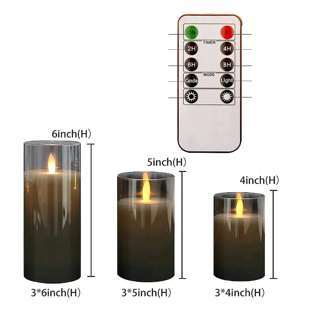 VelaGlow Flackernde LED-Kerzen im 3er-Set – Ansicht 10 von 10
