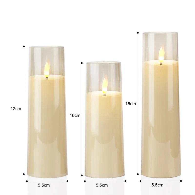 VelaGlow Flackernde LED-Kerzen im 3er-Set – Ansicht 4 von 10
