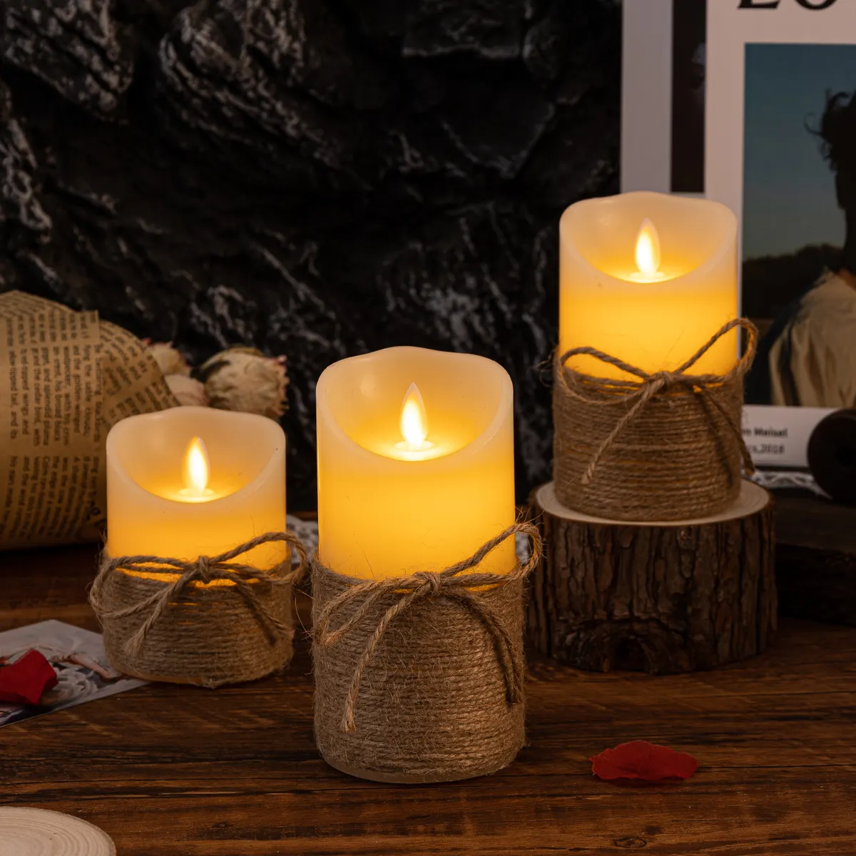 WarmGlow Flammenlose LED-Kerzen für drinnen & draußen – Ansicht 2 von 17