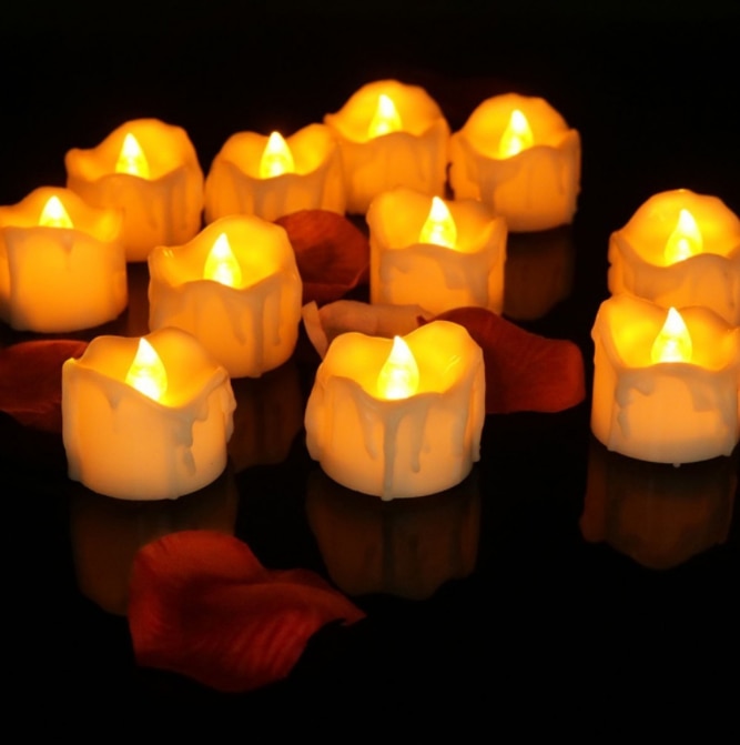CeraGlow Flammenlose LED-Kerzen mit Flacker-Effekt, 12er Set – Ansicht 2 von 8