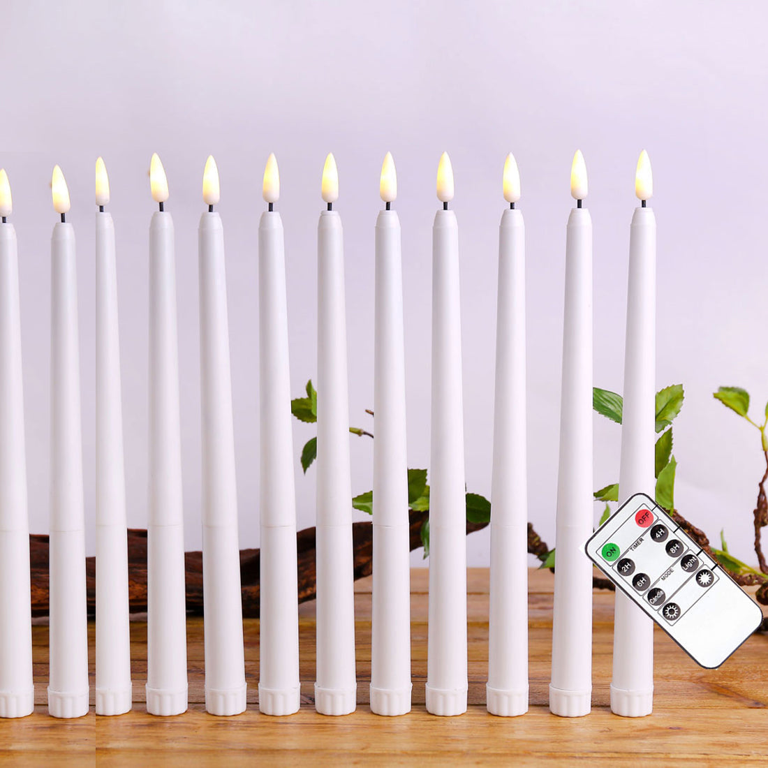 FlamoVela Flammenlose LED-Kronleuchterkerzen mit Fernbedienung – LED-Kerzen – Ansicht 2 von 9