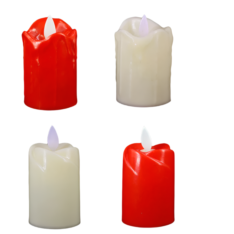 CandleGlow Flammenlose LED-Stumpenkerzen im 3er-Set – LED-Kerzen aus Stoff – Ansicht 3 von 9