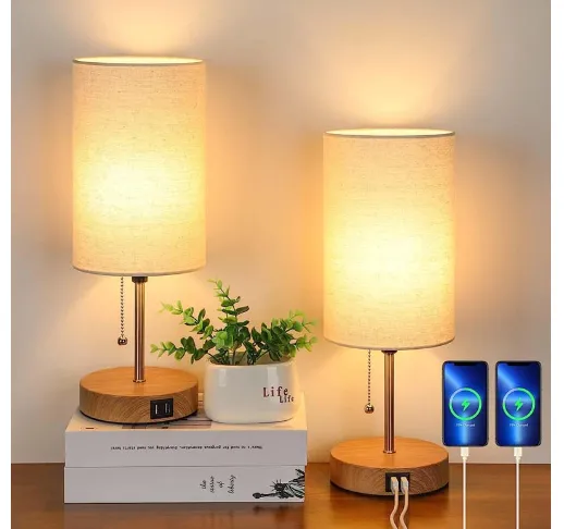 LinoDuo Tischlampen-Set mit USB-Anschluss – Tischleuchte – Ansicht 2 von 11