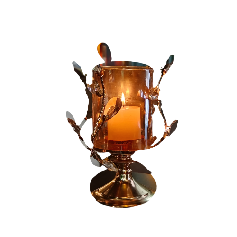 PetaloGlow Kerzenhalter im Blüten-Design mit goldenem Finish – LED-Kerzen – Ansicht 4 von 16