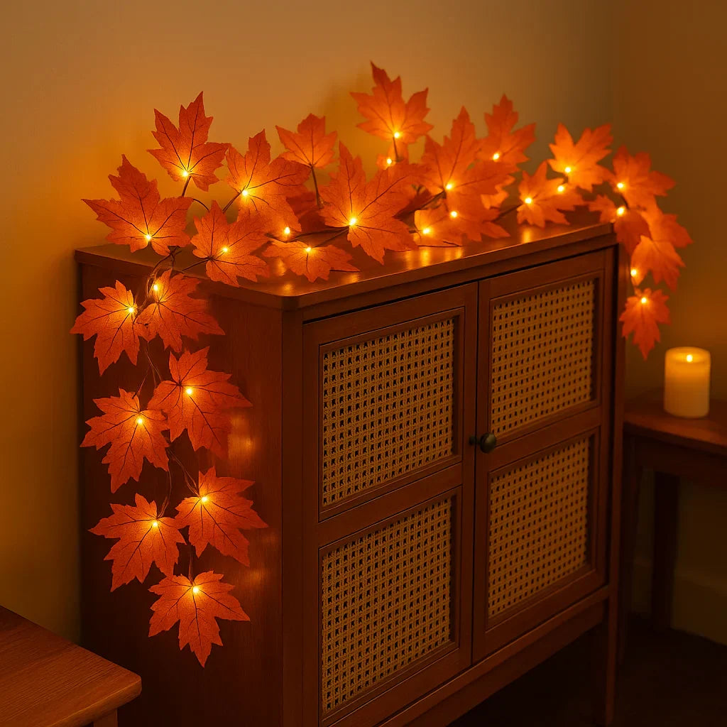 MapleGlow LED-Blättergirlande in Warmweiß – Lichterkette