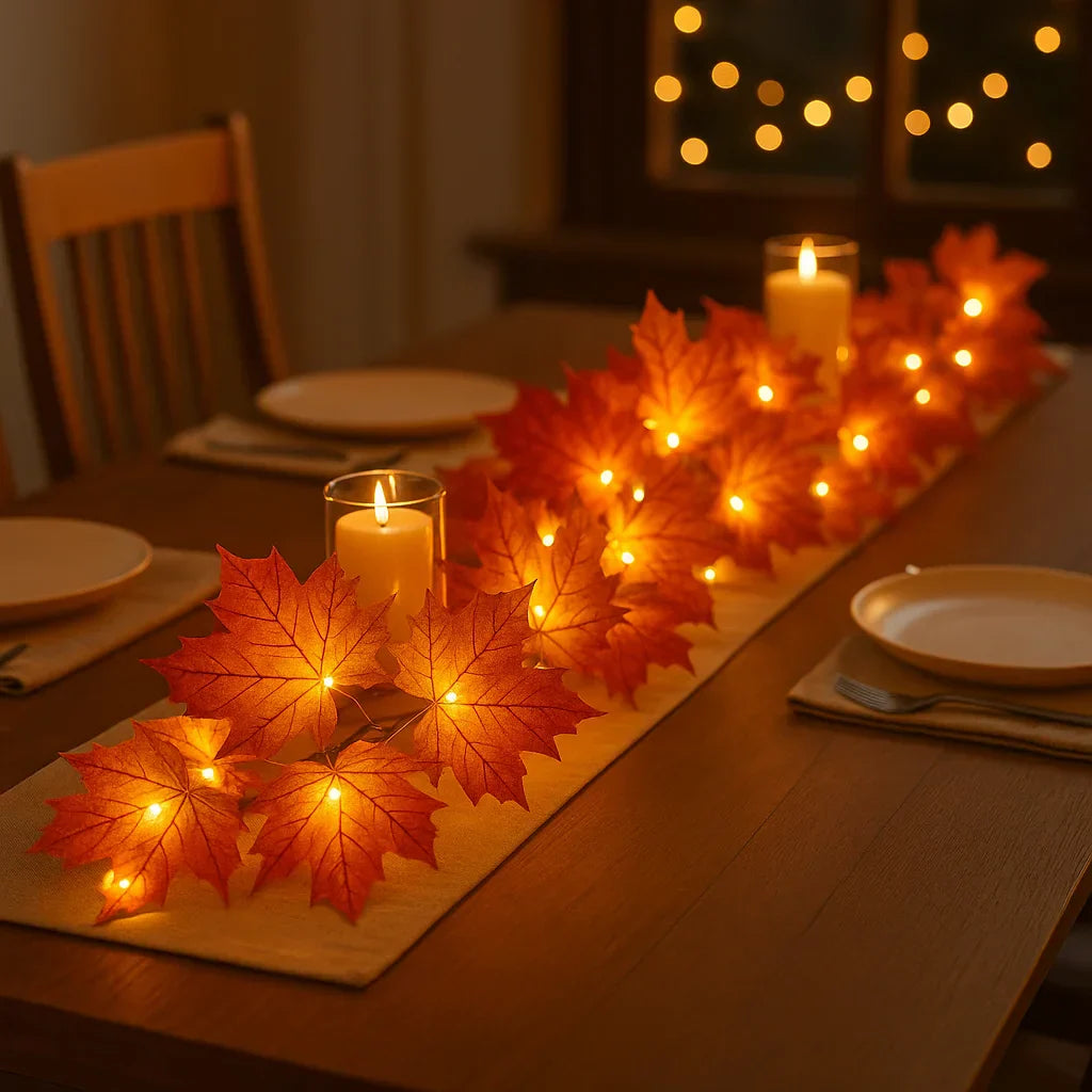 MapleGlow LED-Blättergirlande in Warmweiß – Lichterkette – Ansicht 3 von 6