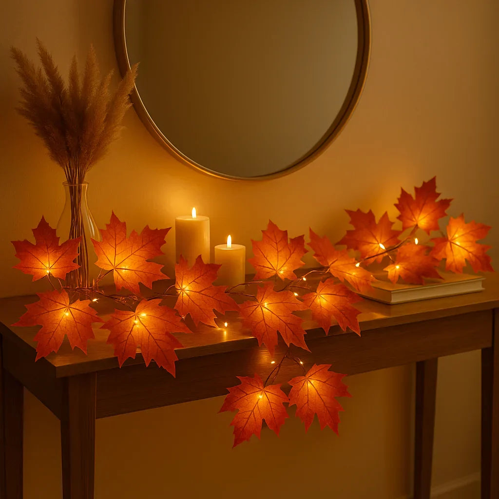 MapleGlow LED-Blättergirlande in Warmweiß – Lichterkette – Ansicht 6 von 6