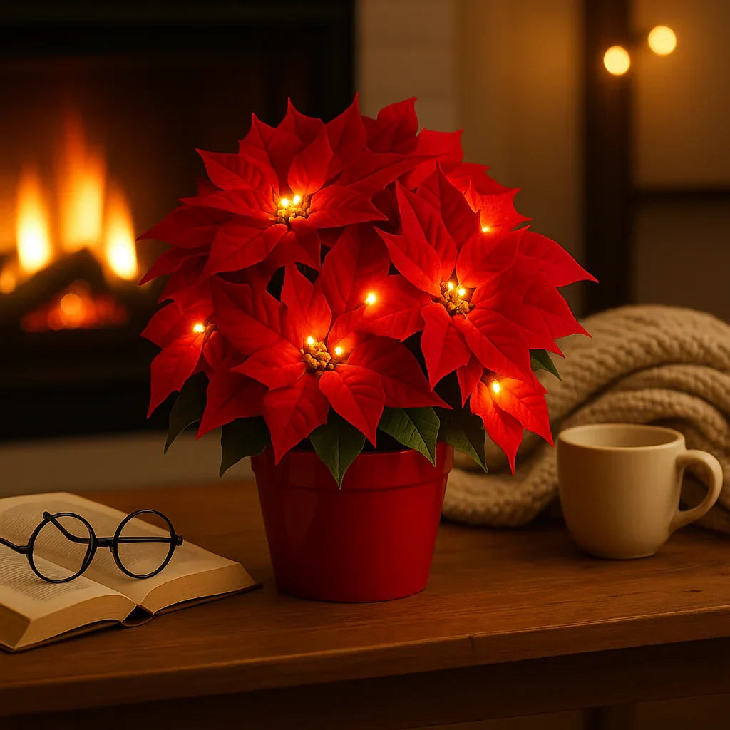 BloomGlow LED Blütenlampe mit warmweißem Licht – Dekoleuchte aus Stoff