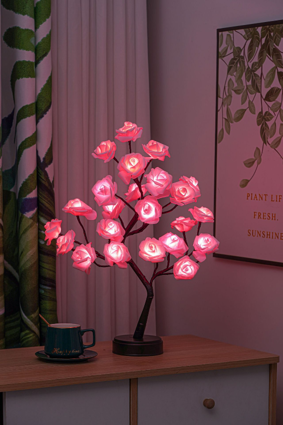 BlossomFlame LED Blütenlampe mit warmweißem Licht – Dekoleuchte