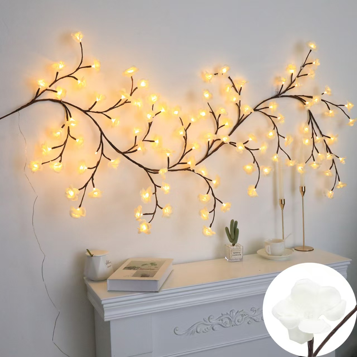 FrostBloom LED-Eisblüten-Lichterranke für Wand & Fenster – Lichterkette – Ansicht 4 von 5