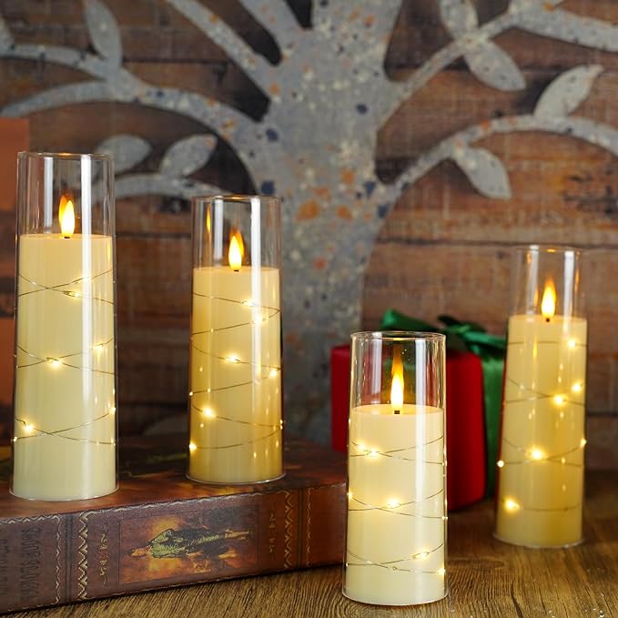 GlowVela LED-Kerzen im Glas mit Lichterkette-Effekt – Ansicht 4 von 9