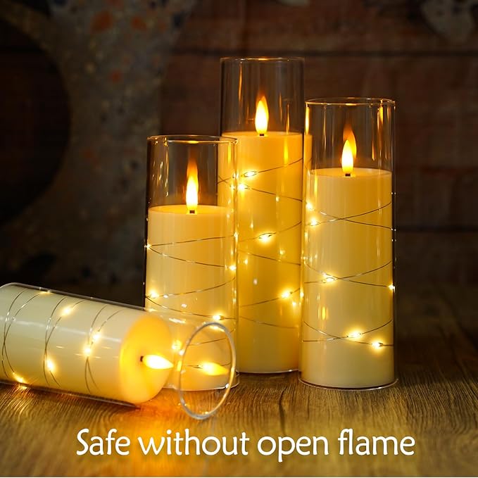 GlowVela LED-Kerzen im Glas mit Lichterkette-Effekt – Ansicht 8 von 9