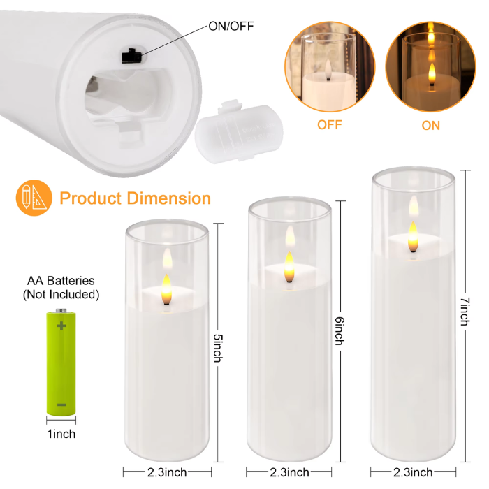 GlowVela LED-Kerzen im Glas mit Lichterkette-Effekt – Ansicht 9 von 9