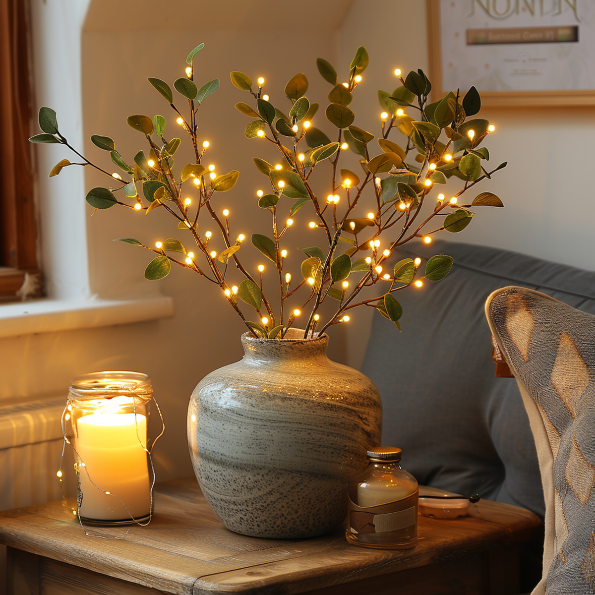 OlivoGlow LED-Lichterzweig mit warmweißem Glanz – Lichterkette
