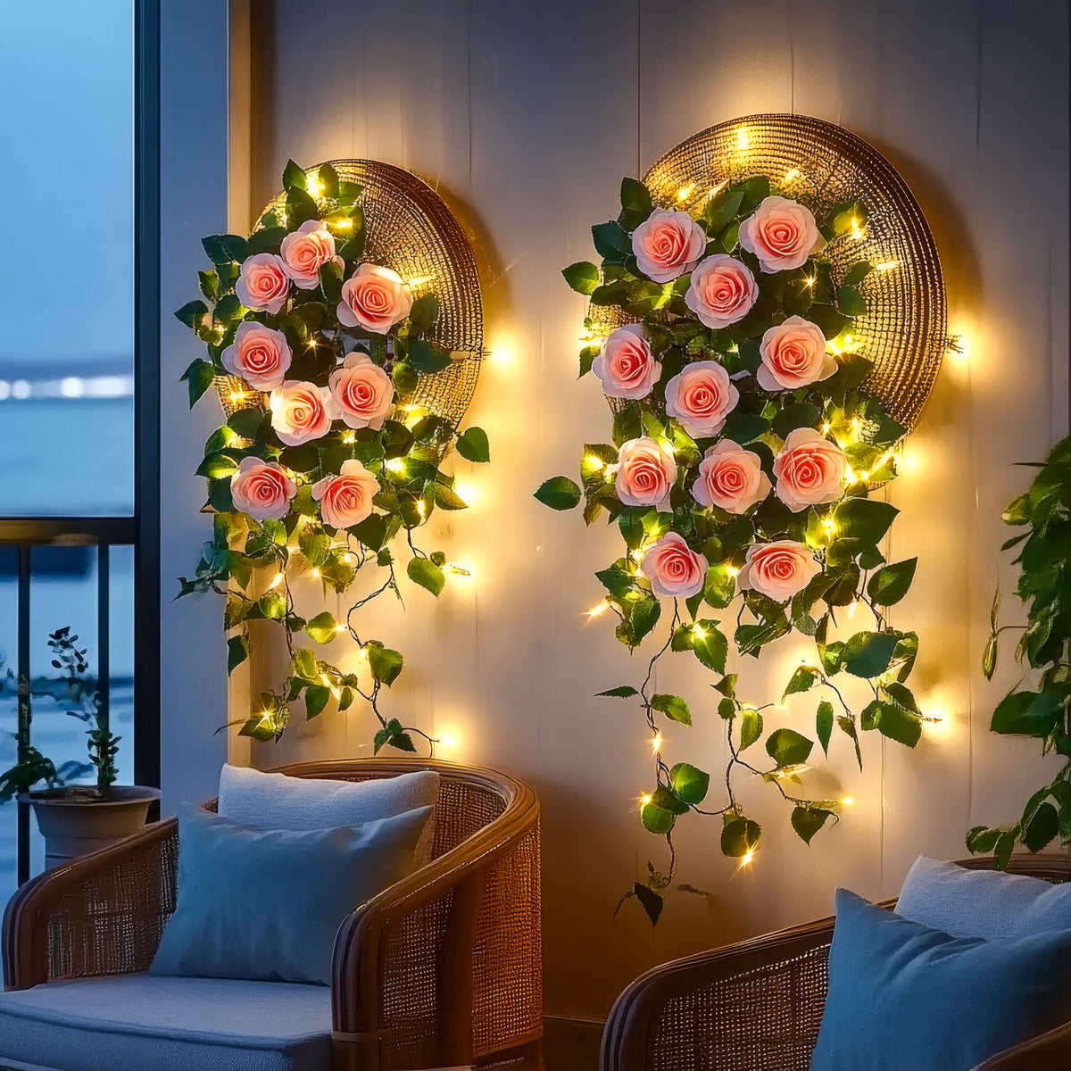 RosaLumé LED Rosengirlande mit warmweißem Licht – Lichterkette – Ansicht 2 von 6