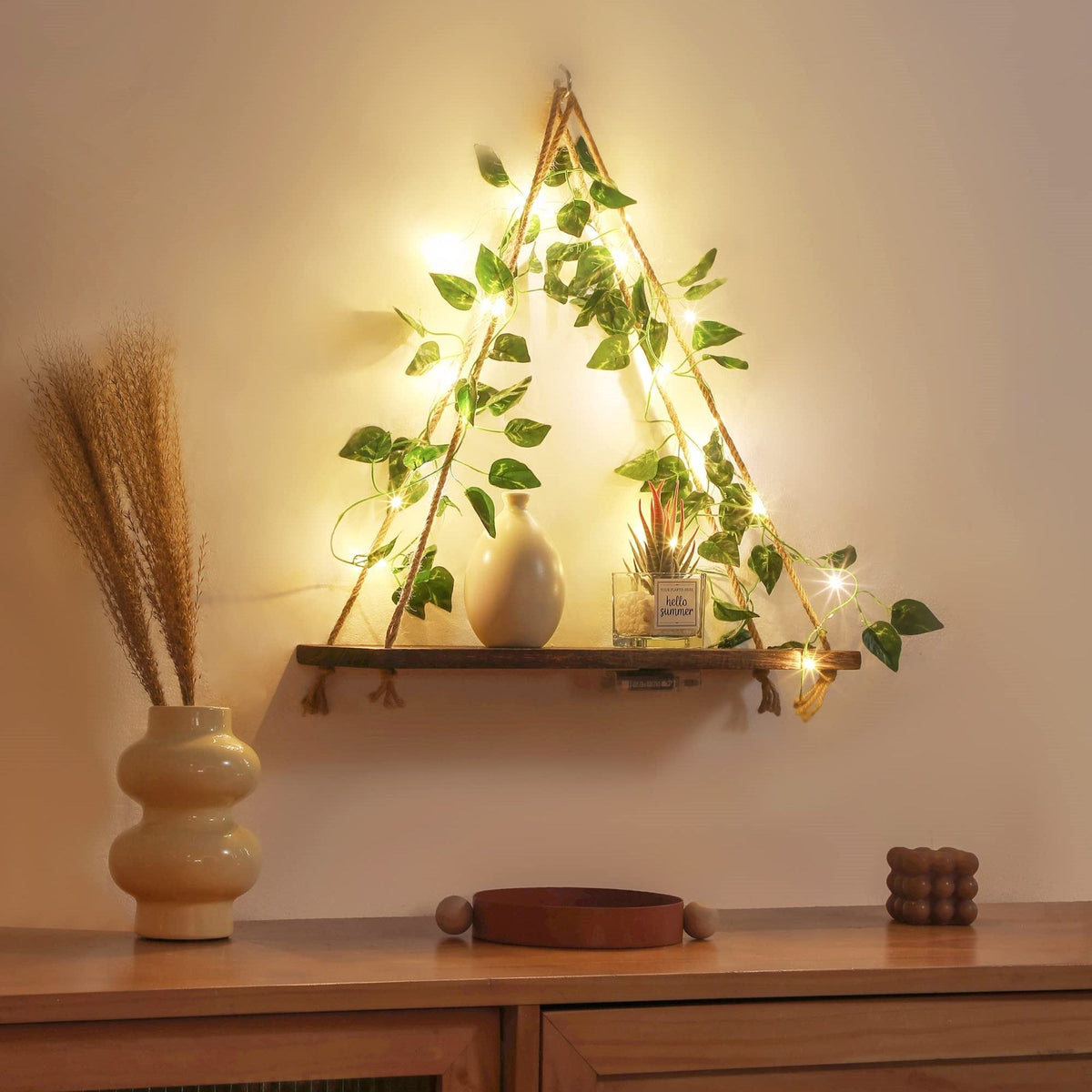 IvyGlow LED-Wandregal im Vintage-Stil – Wohnaccessoire