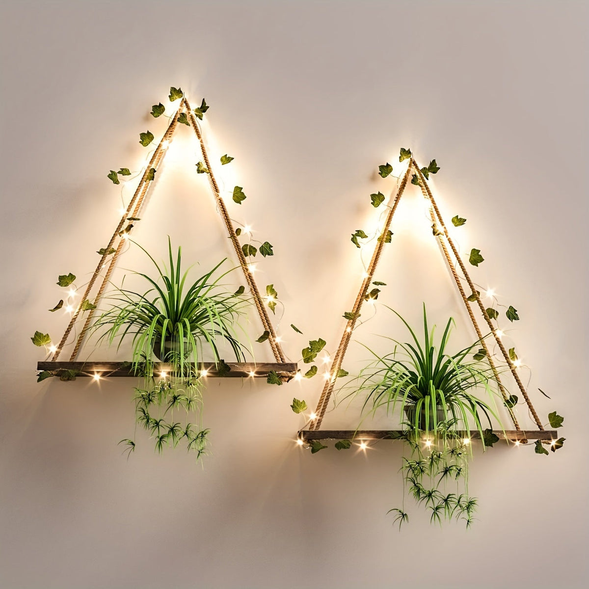 IvyGlow LED-Wandregal im Vintage-Stil – Wohnaccessoire – Ansicht 4 von 9